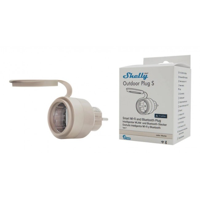 Shelly Outdoor Plug S Gen3 smart plug Mocha