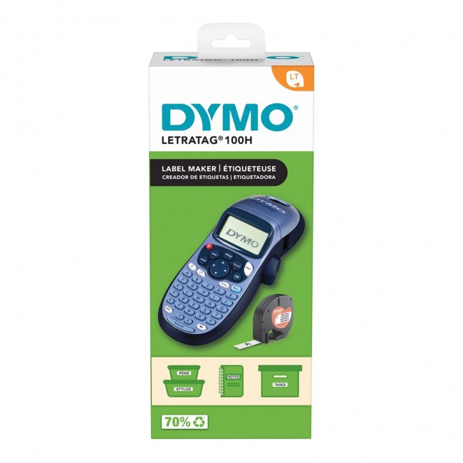 DYMO LetraTag LT-100H Handheld Label Maker | ABC Keyboard Label Printer with Easy-to-Use13 Character LCD Screen | for Home or Office | Blue