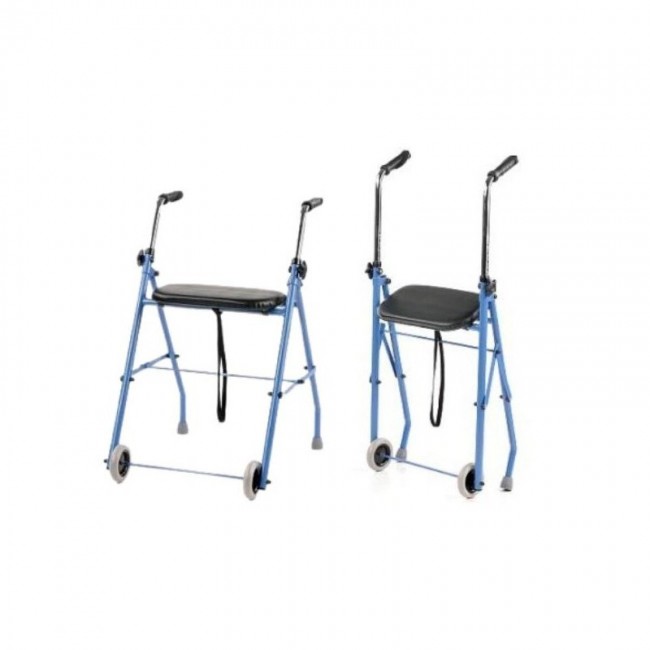 Two-wheel rehabilitation support - walker Blue black