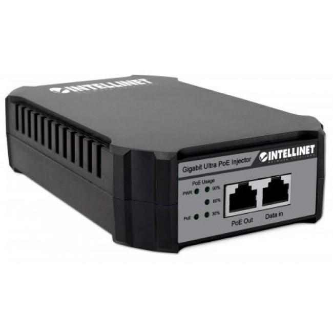 Intellinet Gigabit PoE++ Injector, One 95 W Port, IEEE 802.3bt (4PPoE) Compliant, Plastic Housing, Wall-mount Option Intellinet Gigabit PoE++ Injector, One 95 W Port, IEEE 802.3bt (4PPoE) Compliant, Plastic Housing, Wall-mount Option