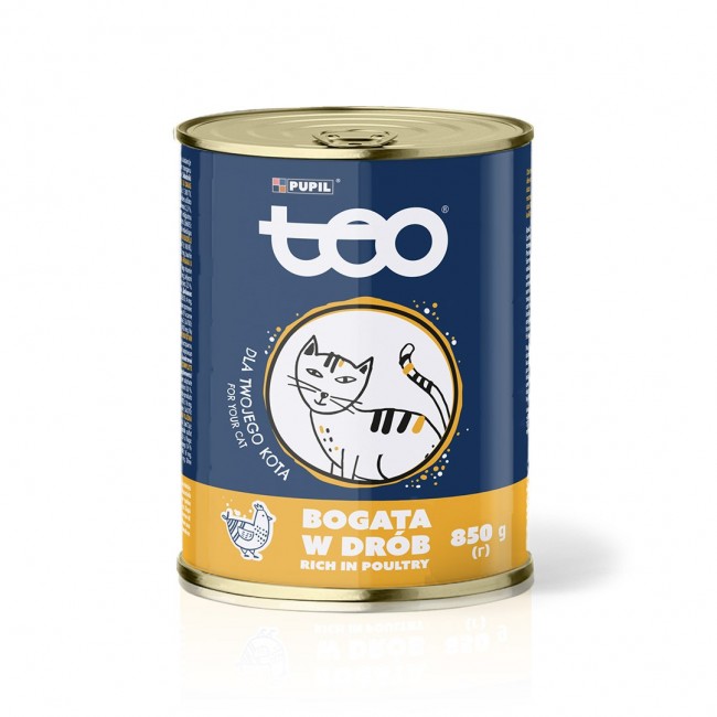 TEO Rich in poultry - wet cat food - 850g