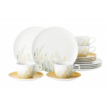 SELTMANN MEADOW GRASSES CURRY Coffee Set for 6 ppl