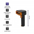 Qoltec 50878 Wireless barcode reader and QR code scanner | 1D 2D | 2.4G | + docking station