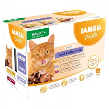 IAMS DELIGHTS Land Collection in Gravy box wet cat food 12x85g