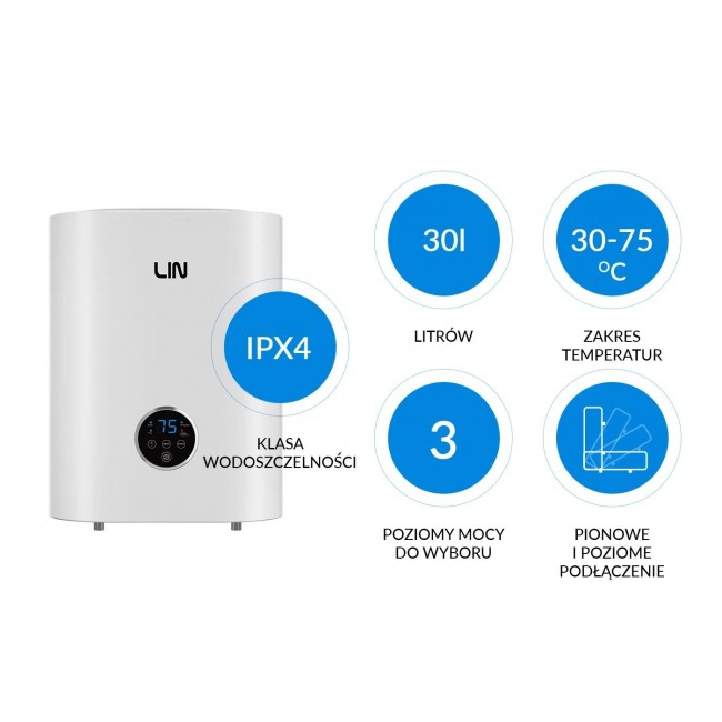 Electric water heater LIN LIFVD1SMWH 30L UNIVERSAL white