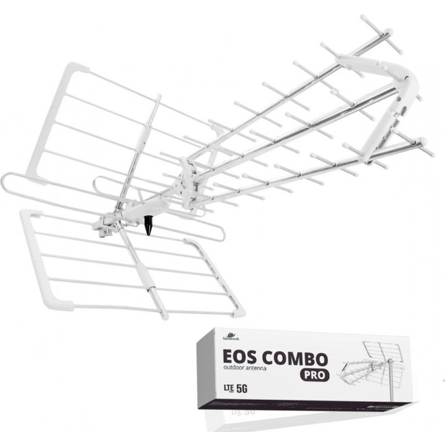 DVB-T2 Spacetronik EOS PRO Combo UHF+VHF LTE 5G Directional Antenna (White)