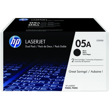 HP 05A 2-pack Black Original LaserJet Toner Cartridges