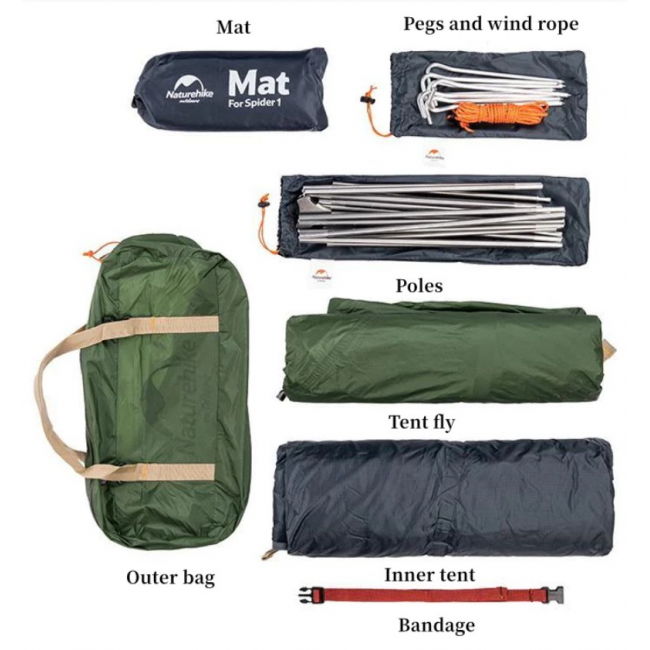 Naturehike cycling tent Ultralight 1 NH18A095-D-orange Naturehike cycling tent Ultralight 1 NH18A095-D-orange