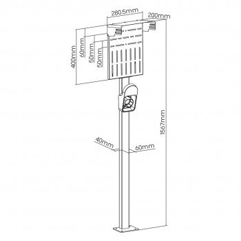 Outdoor stand for EV and PHEV car chargers Maclean, steel, 15kg max, MCE456