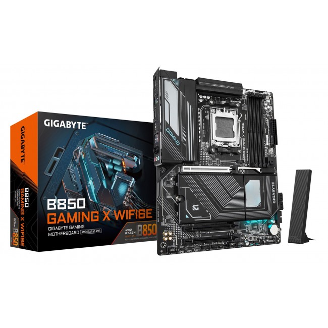 GIGABYTE B850 GAMING X WIFI6E Motherboard - AMD Ryzen 9000 Series CPUs, 12+2+2 Phases Digital VRM, up to 8200MHz DDR5 (OC), 1xPCIe 5.0 + 2xPCIe 4.0 M.2, 2.5LAN, WIFI 6E, USB 3.2 Gen 2x2 GIGABYTE B850 GAMING X WIFI6E Motherboard - AMD Ryzen 9000 Series CPUs, 12+2+2 Phases Digital VRM, up to 8200MHz DDR5 (OC), 1xPCIe 5.0 + 2xPCIe 4.0 M.2, 2.5LAN, WIFI 6E, USB 3.2 Gen 2x2