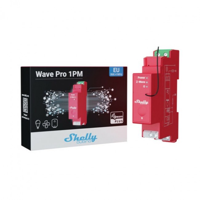 Shelly Qubino Wave PRO 1PM electrical relay Red