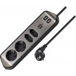 Brennenstuhl 1153590410 power extension 2 m 4 AC outlet(s) Indoor Black, Silver