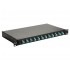 Equip 12-Port Fiber Optic Splice Box, LC Duplex, OM3, 1U, Equipped, Black