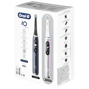 BRAUN ORAL-B ELECTRIC TOOTHBRUSH IO 9N SET DUO BLACK ONYX & ROSE QUARTZ