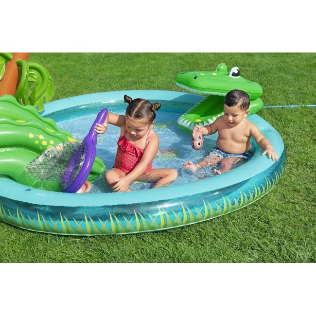Bestway Crocodile Cove Kids Inflatable Water Play Center and Pool 2.24 m x 1.81 m x 72 cm
