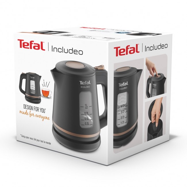 Tefal Includeo KI5338 electric kettle 1 L 2400 W Black