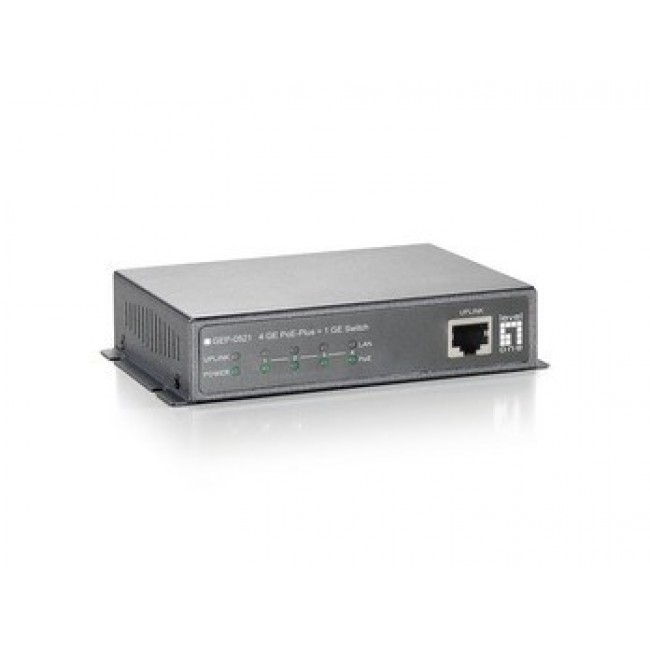 LevelOne 5-Port Gigabit PoE Switch, 802.3at/af PoE, 4 PoE Outputs, 115W LevelOne 5-Port Gigabit PoE Switch, 802.3at/af PoE, 4 PoE Outputs, 115W