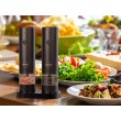 ELDOM ZMP5 BATTERY-POWERED PEPPER AND SALT GRINDER SET WITH STAND, BLACK