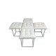 Puff-transformer 5in1 - 5 stools in 1 pouffe white eco leather