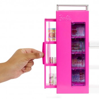 Barbie Doll and Ultimate Pantry Playset, Kitchen Add-On with 30+ Food-Themed Pieces