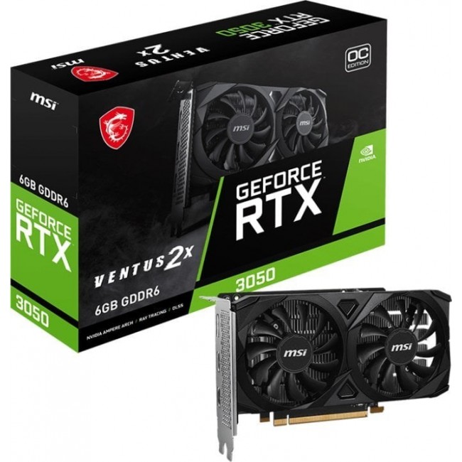 Graphics card. MSI GeForce RTX 3050 VENTUS 2X E 6G OC Graphics card. MSI GeForce RTX 3050 VENTUS 2X E 6G OC