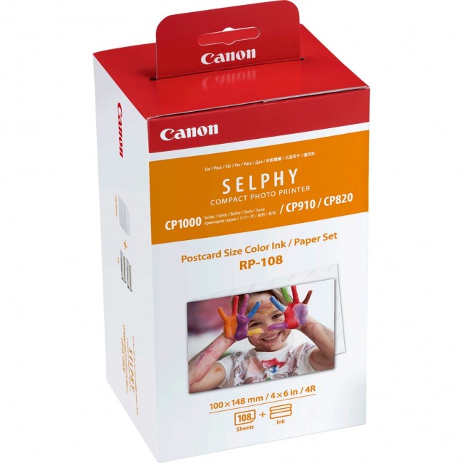 Canon RP-108 Colour Ink + 100 x 148 mm Paper Set, 108 Sheets Canon RP-108 Colour Ink + 100 x 148 mm Paper Set, 108 Sheets