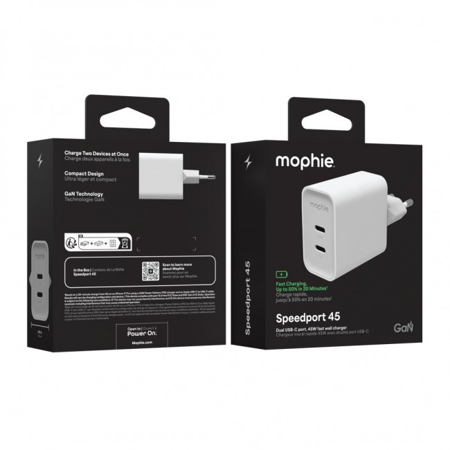 mophie Speedport 45 Universal White AC Fast charging Indoor
