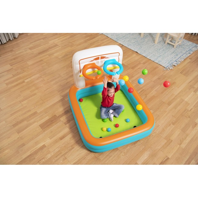Bestway Kick N Swish 3-in-1 Multi-Use Inflatable Ball Pit with 18 Play Balls