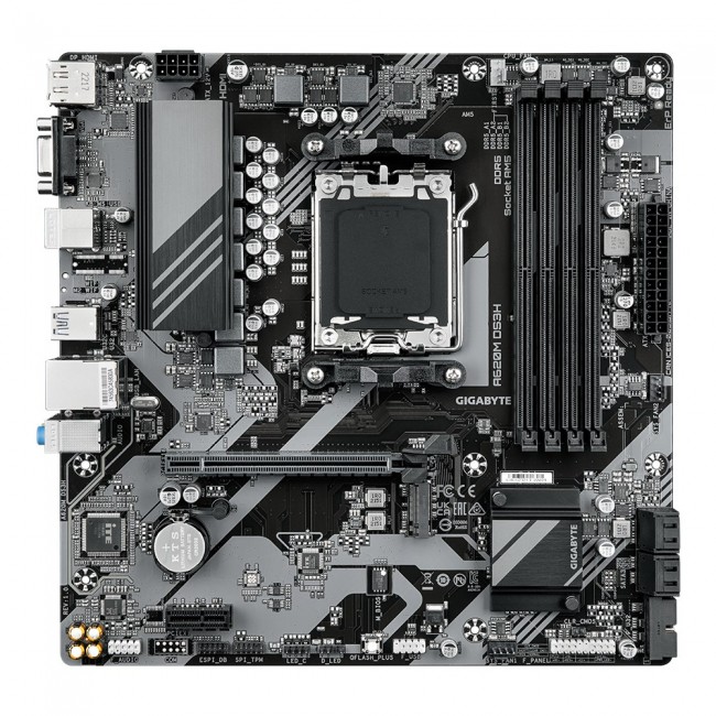 GIGABYTE A620M DS3H Motherboard - Supports AMD Ryzen 8000 CPUs, 5+2+2 Phases Digital VRM, up to 7600MHz DDR5 (OC), 1xPCIe 4.0 M.2, GbE LAN, USB 3.2 Gen 1 GIGABYTE A620M DS3H Motherboard - Supports AMD Ryzen 8000 CPUs, 5+2+2 Phases Digital VRM, up to 7600MHz DDR5 (OC), 1xPCIe 4.0 M.2, GbE LAN, USB 3.2 Gen 1