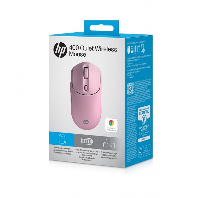 HP 400 Quiet Pink Wireless Mouse HP 400 Quiet Pink Wireless Mouse