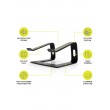 Port Designs 901103 laptop stand Aluminium, Black 39.6 cm (15.6