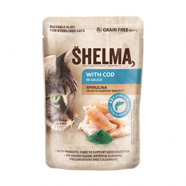 SHELMA with cod in sauce - wet cat food - 85g