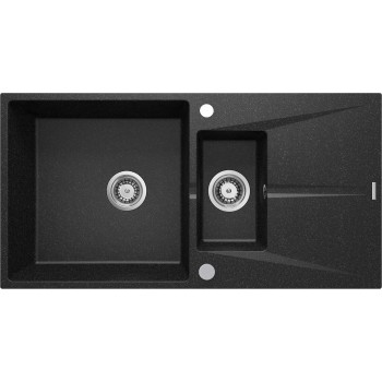 1.5-bowl granite sink with drainer