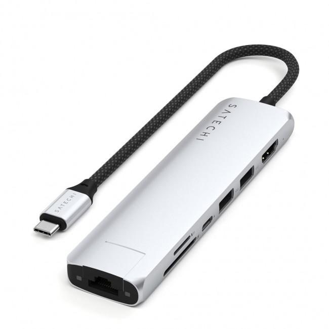 Satechi USB-C 7-in-1 Slim Multi Port Adapter Silve