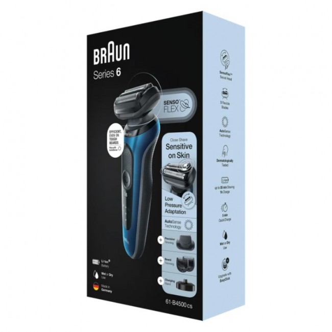 Braun Series 6 61-B4500cs Foil shaver Trimmer Black, Blue