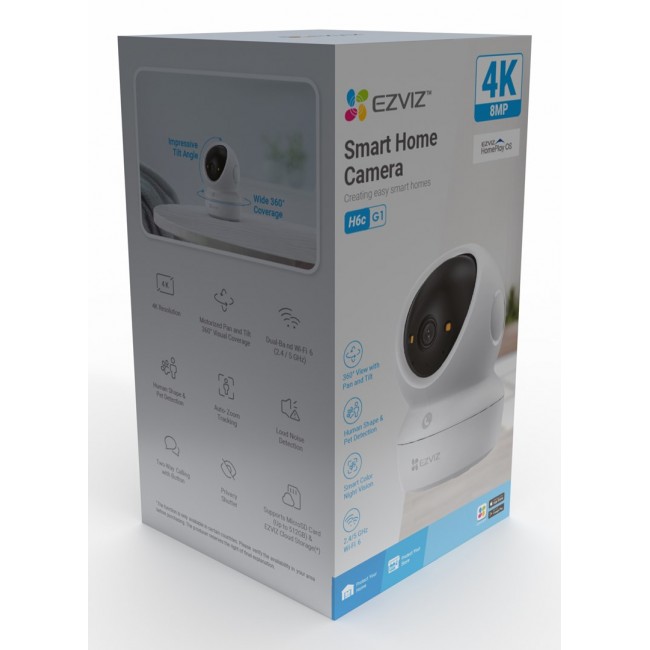 EZVIZ H6c G1 4K Spherical IP security camera Indoor 3840 x 2160 pixels Ceiling/Wall/Desk EZVIZ H6c G1 4K Spherical IP security camera Indoor 3840 x 2160 pixels Ceiling/Wall/Desk