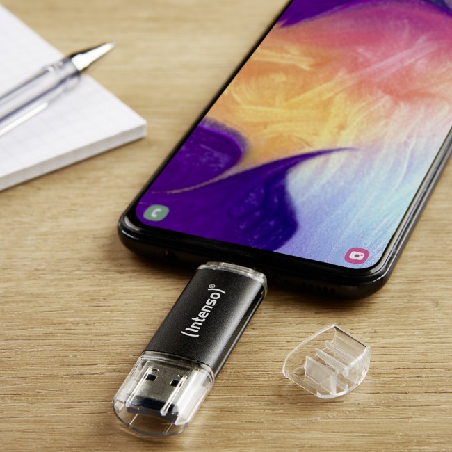Intenso Twist Line USB flash drive 128 GB USB Type-A / USB Type-C 3.2 Gen 1 (3.1 Gen 1) Anthracite