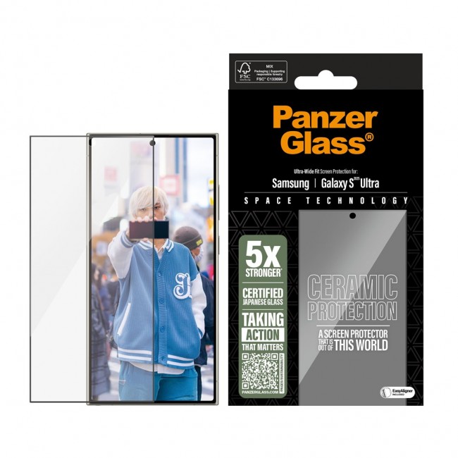 PanzerGlass Ceramic Screen Protector Samsung Galaxy S25 Ultra | Ultra-Wide Fit w. EasyAligner Clear screen protector 1 pc(s)