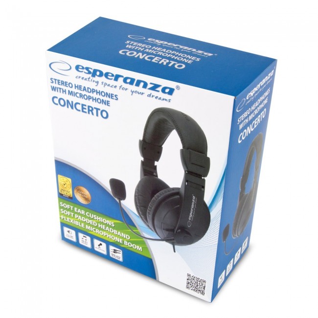 Esperanza EH103 headphones/headset Head-band Black Esperanza EH103 headphones/headset Head-band Black