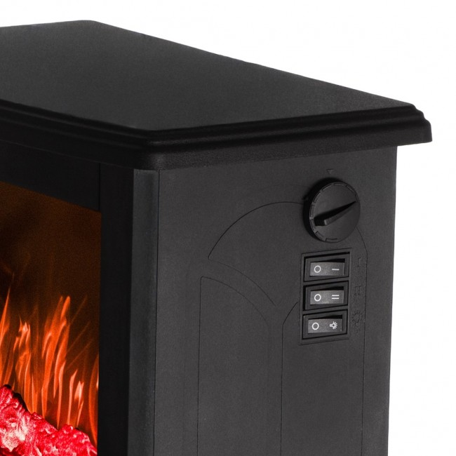 Electric fireplace ADLER AD 7754 2 heat settings: 1000W / 1800W | 3D flame effect | Thermostat Black
