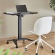 Maclean MC-453 B Mobile Laptop Desk with Pneumatic Height Adjustment, Laptop Table with Wheels, 80 x 52 cm, Max. 8 kg, Height Adjustable Max. 109 cm (Black)