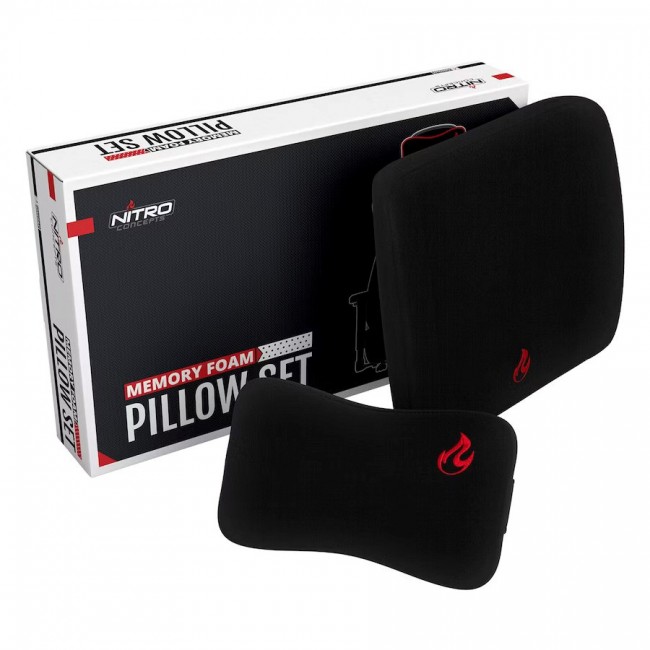 Nitro Concepts Memory Foam Pillow Set Black/Red - foam cushion set Nitro Concepts Memory Foam Pillow Set Black/Red - foam cushion set