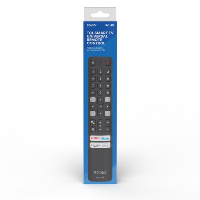 Savio RC-15 universal /replacement for TCL SMART TV remote control IR Wireless Press buttons Savio RC-15 universal /replacement for TCL SMART TV remote control IR Wireless Press buttons