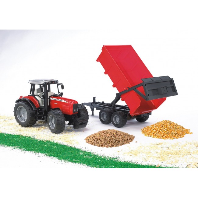 BRUDER Massey Ferguson 7480 with tipping trailer BRUDER Massey Ferguson 7480 with tipping trailer