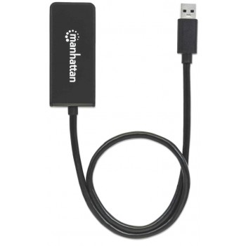 Manhattan USB-A to HDMI Adapter Cable, 60cm, Male to Female, 5 Gbps (USB 3.2 Gen1 aka USB 3.0), 2560x1440 @ 32-bit colour, Full HD video 1080p@16:9, Black, Blister