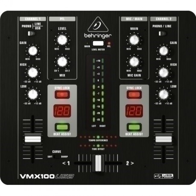 Behringer VMX100USB audio mixer 2 channels Black Behringer VMX100USB audio mixer 2 channels Black