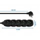 Esperanza ELK208K Power strip 5GN/3M Black