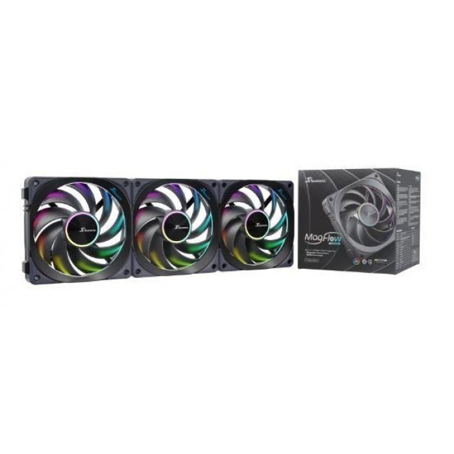 Seasonic MagFlow ARGB Computer case Fan 12 cm Black 3 pc(s)