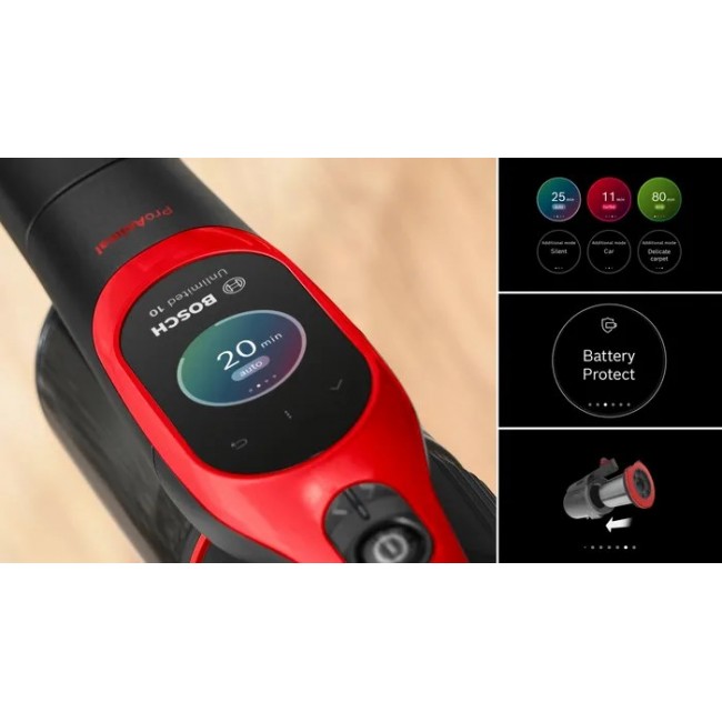Bosch BCS1041PET stick vacuum/electric broom Battery Dry HEPA Bagless 0.4 L 23.5 W Black, Red 4 Ah Bosch BCS1041PET stick vacuum/electric broom Battery Dry HEPA Bagless 0.4 L 23.5 W Black, Red 4 Ah