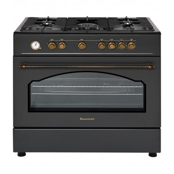 Ravanson Retro KWGE 90AR gas and electric cooker (black)